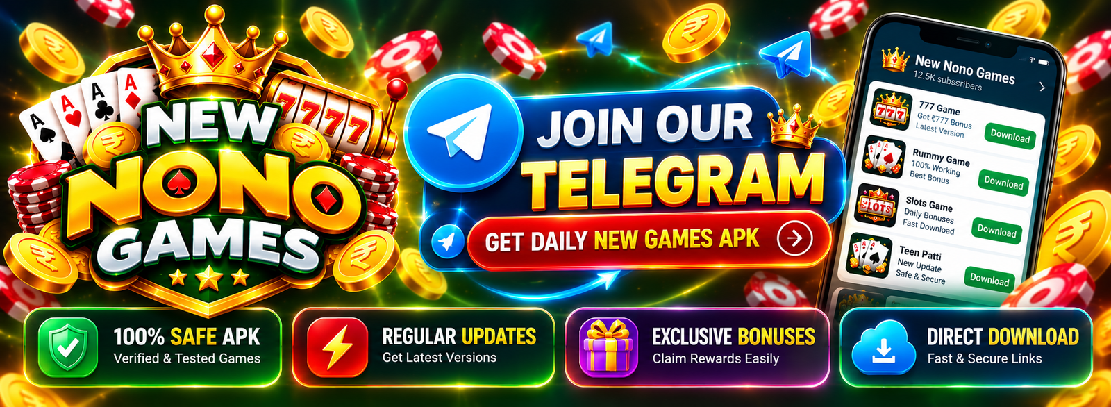 New Nono Games Rummy and Slots games banner